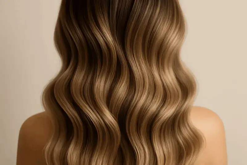 A detailed view of seamlessly blended luxury hair extensions